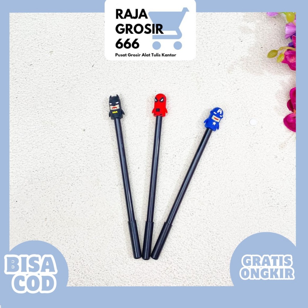 

PULPEN GEL LONJONG AVENGER SUPERHERO PG-1484 PEN PENA LUCU IMUT KADO UNIK KOREA AESTHETIC COD