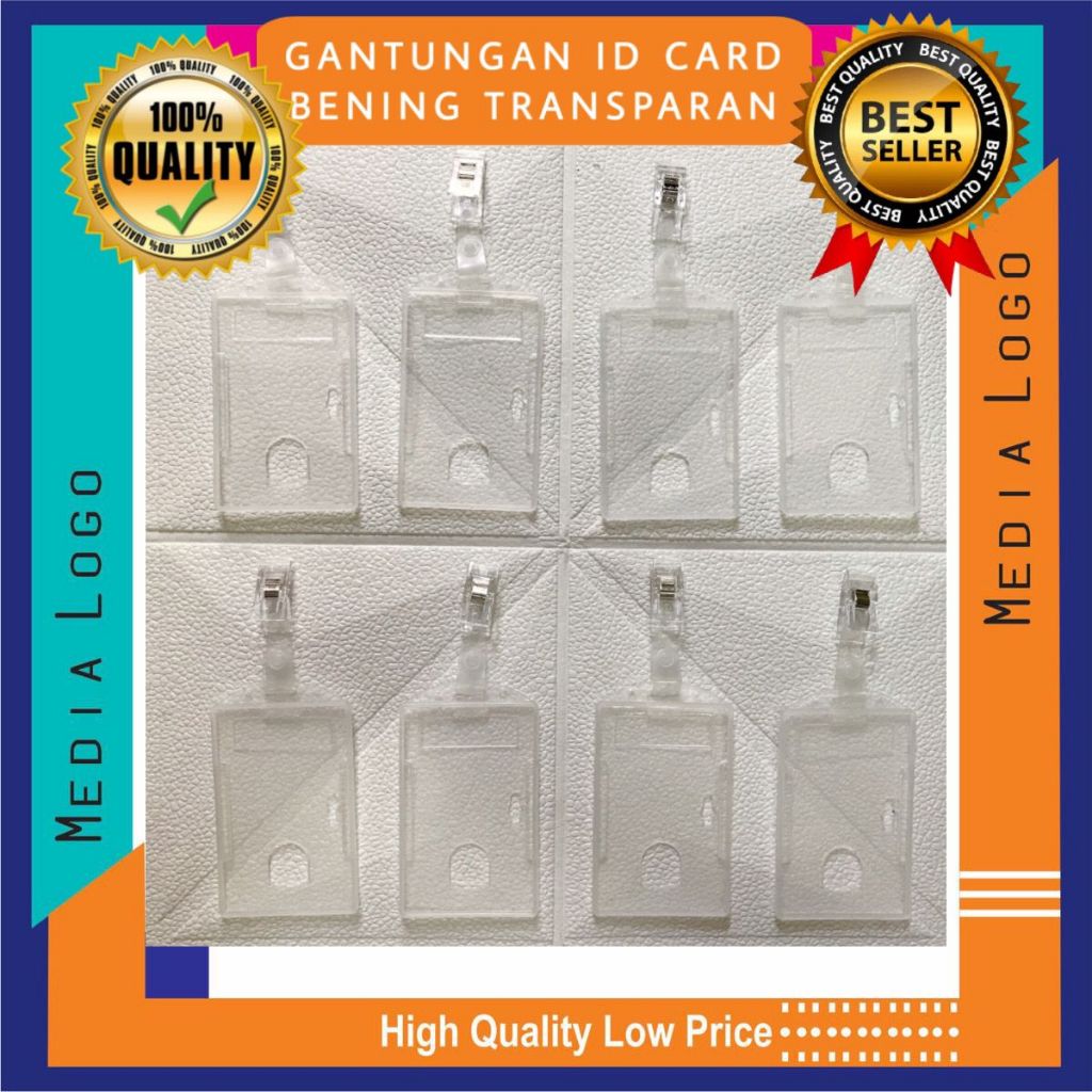 

Gantungan ID Card 1set/Name tag/Tempat ID Card Transparan Bening