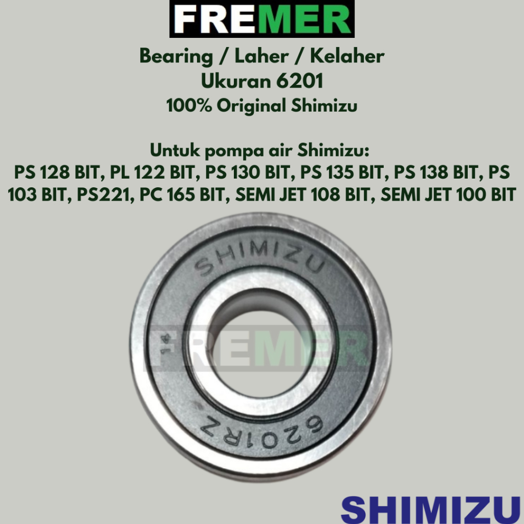 SHIMIZU Bearing Kelaher 6201 Pompa Air Original Asli