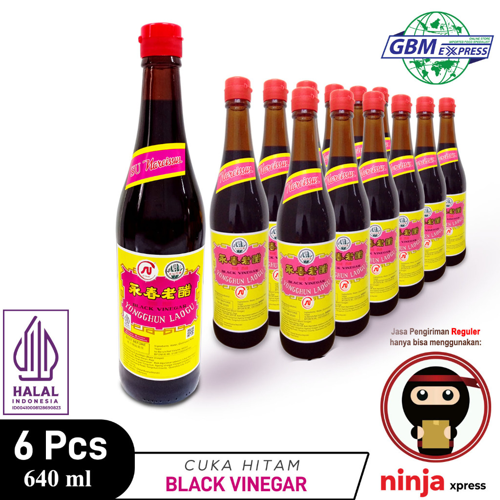 

SU Brand Black Vinegar 640ml - Cuka Hitam - Medium Pack 6 pcs