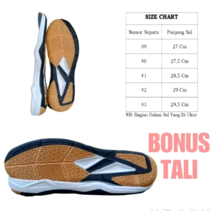 Sol Sepatu Sport / Voli / Volli / Badminton Pria