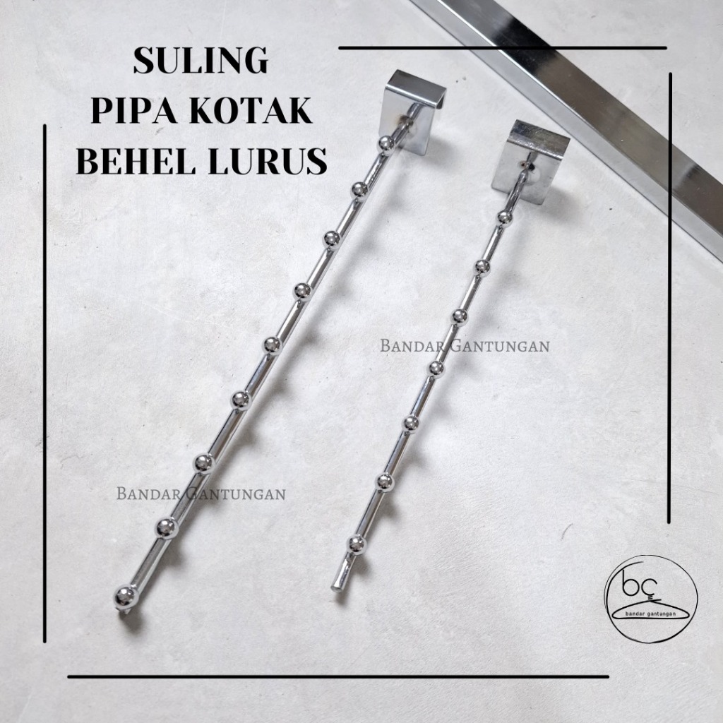 Suling Pipa Kotak Pelor Seruling Pipa Kotak Gantungan Baju Besi Hanger Suling Model Lurus - BH
