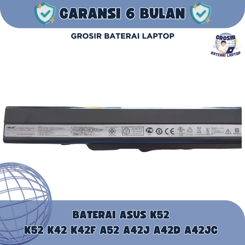Baterai Batre Laptop Assus K52 A52 K42 A42