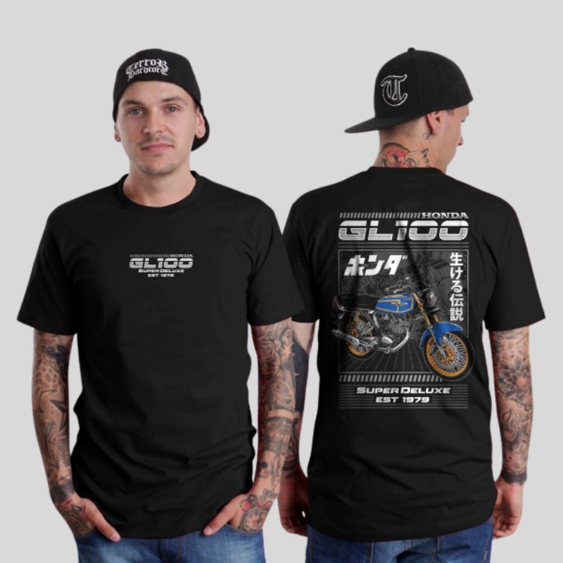 KAOS MOTOR DISTRO HONDA GL 100 HEREX SHTRS KAOS T-SHIRT