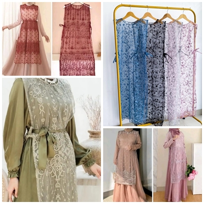 Diskon Outer Vest Panjang Rompi Tille Mutira Luaran Gamis Tanpa Lengan Cardigan Tille Kekinian Outer