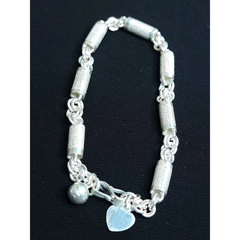 Gelang Lapis Perak Bambu Ring Double / Aksesoris Perhiasan Gelang