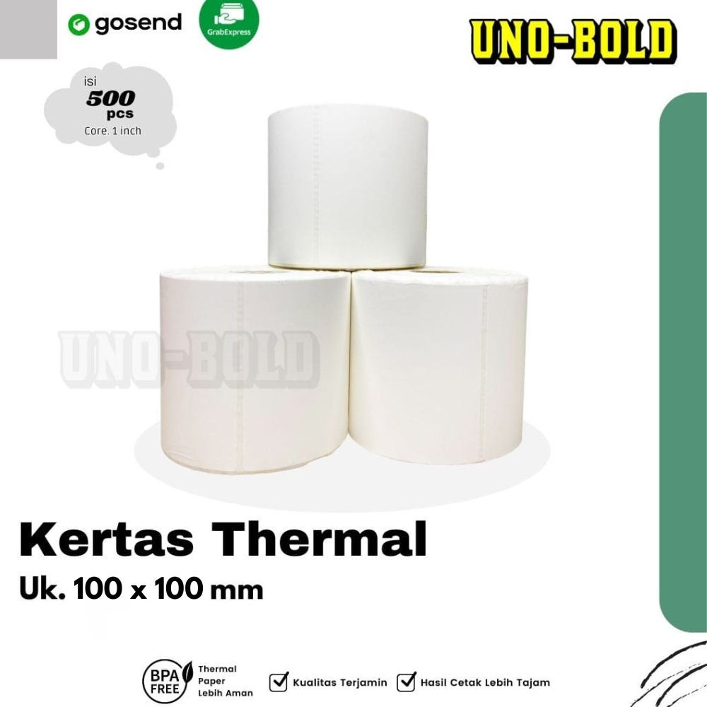 

LABEL STICKER THERMAL 100x100 mm ISI 500 Pcs STICKER DIRECT THERMAL 100x100 Isi 500 Pcs