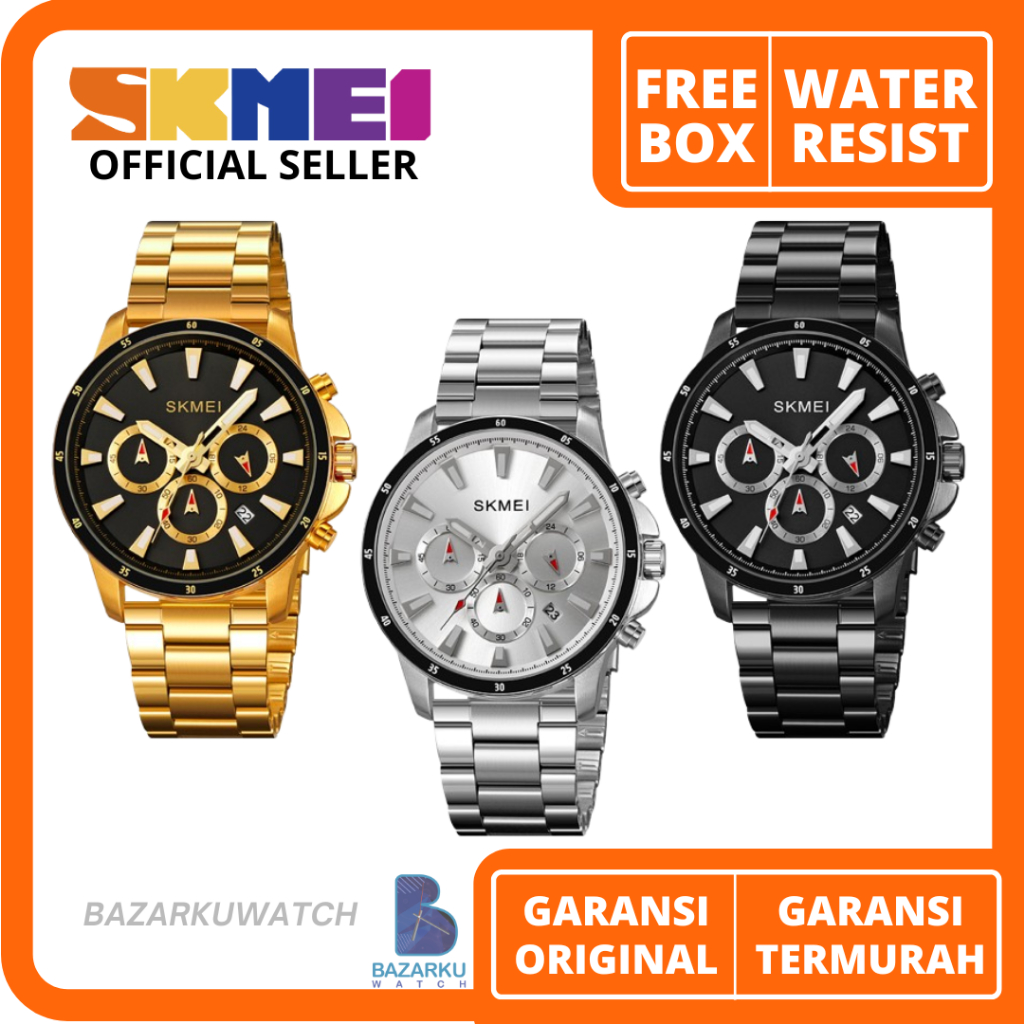 Jam Tangan Pria Skmei 2295 Jam Tangan Rantai Pria Jam Tangan Skmei Pria Jam Skmei Pria  Jam Tangan R
