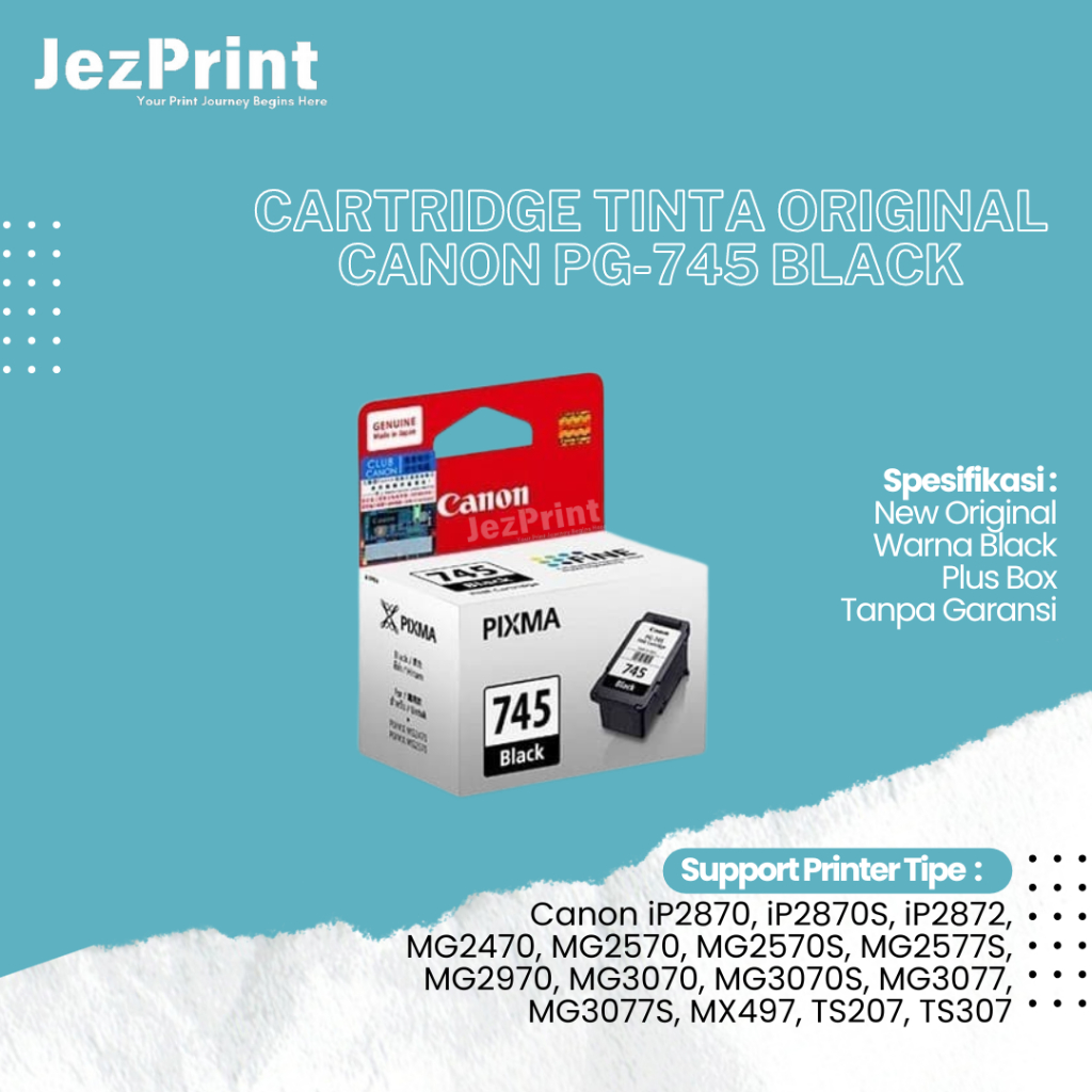 Cartridge Tinta Original Canon PG745 PG-745 PG 745 Black, Cartridge Printer Canon TR4570S TS207 New