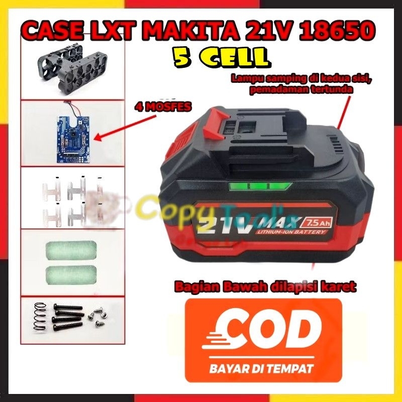 KESING BATERAI LXT 5 CELL LED SAMPING housing casing baterai model lxt makita, impact wrench/drill 5
