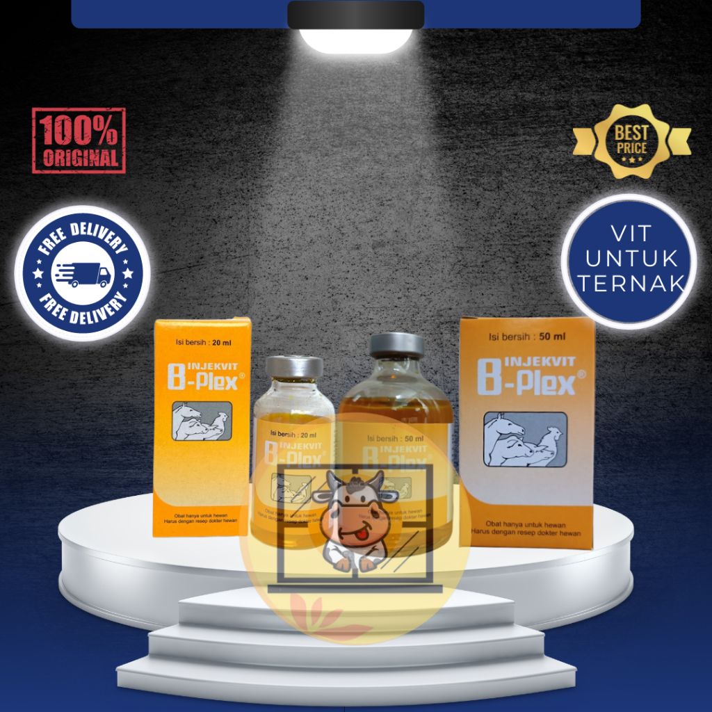 INJEKVIT B PLEX 20 ml dan 50 ml - Vitamin B Complex Untuk Ternak Sapi Kambing Domba Babi Ayam
