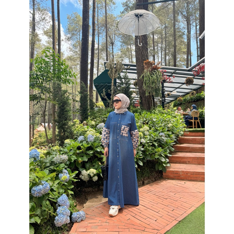dylan midi dress korina/korina original/dress basic/trend/gamis terbaru