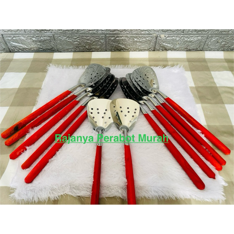 Susuk Penggoreng Gagang Kayu / Spatula Penggoreng Gagang Kayu