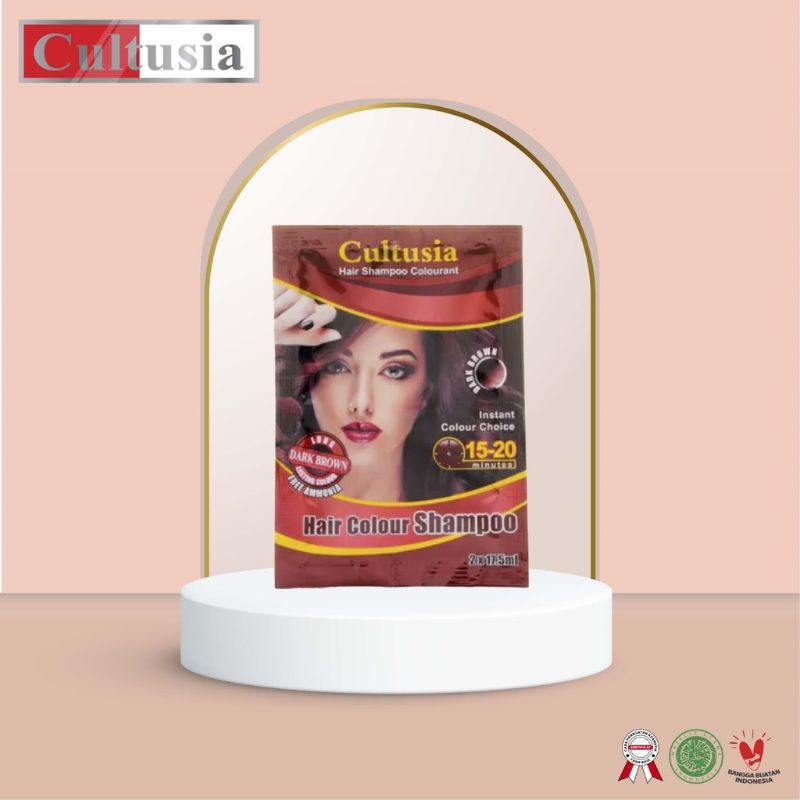 Cultusia Hair Color Shampoo Sachet Dark Brown