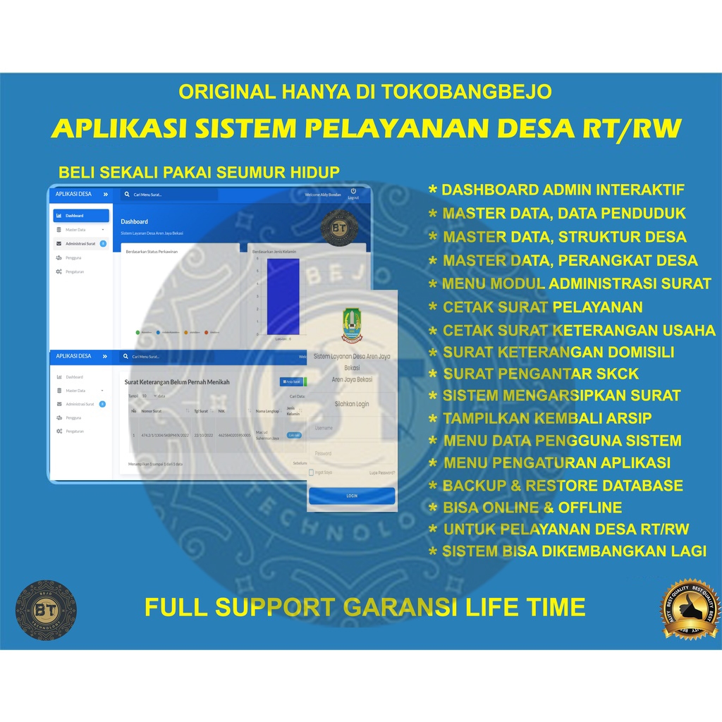 APLIKASI WEB SOURCE CODE MANAJEMEN PENGURUSAN SURAT DESA KELURAHAN ATAU RT RW BERBASIS WEB LENGKAP S