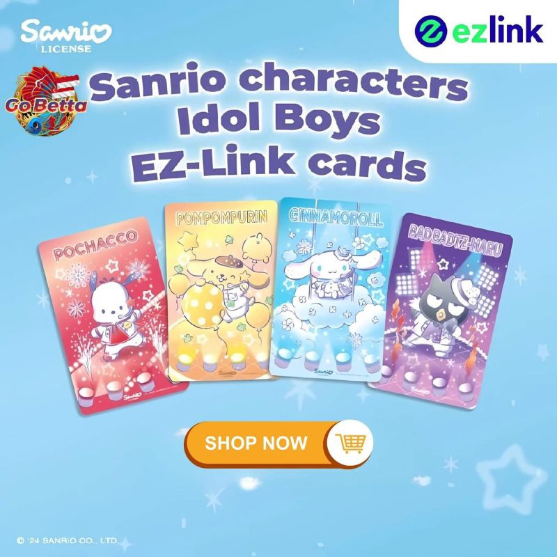 🇮🇩 Sanrio Idol Boy Ezlink Series SimplyGo EZ-Link Card MRT Bus Ez Link Cards Sanrio Pochacco Idol Bo