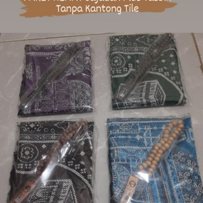 DASYAT PROMO Paket Souvenir Sajadah Muka Turki plus Tasbih Bungkus Plastik Cocok Buat Souvenir Haji