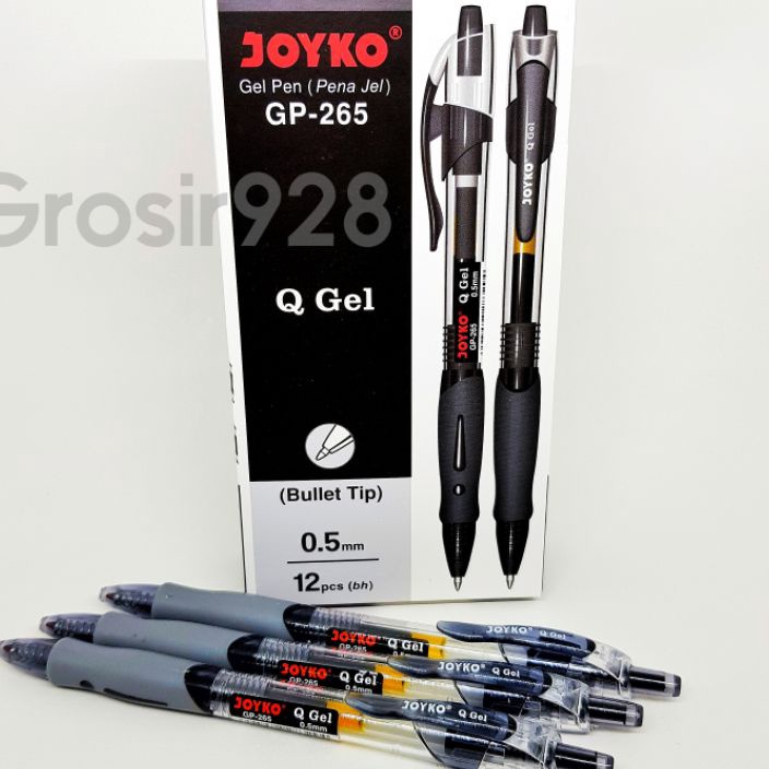 

PANAS Per 12 Pulpen Ballpoint Gel Q Gel Pen GP 265 Hitam 5 mm