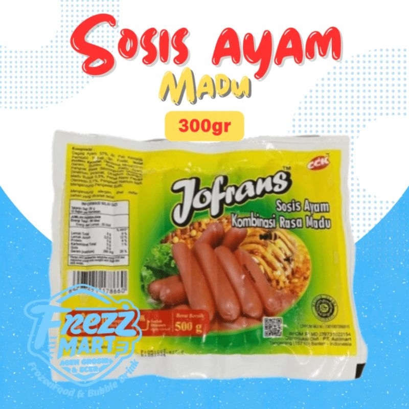 Jofrans Sosis Ayam Madu isi 12 300gr Chicken Franks Sausage.