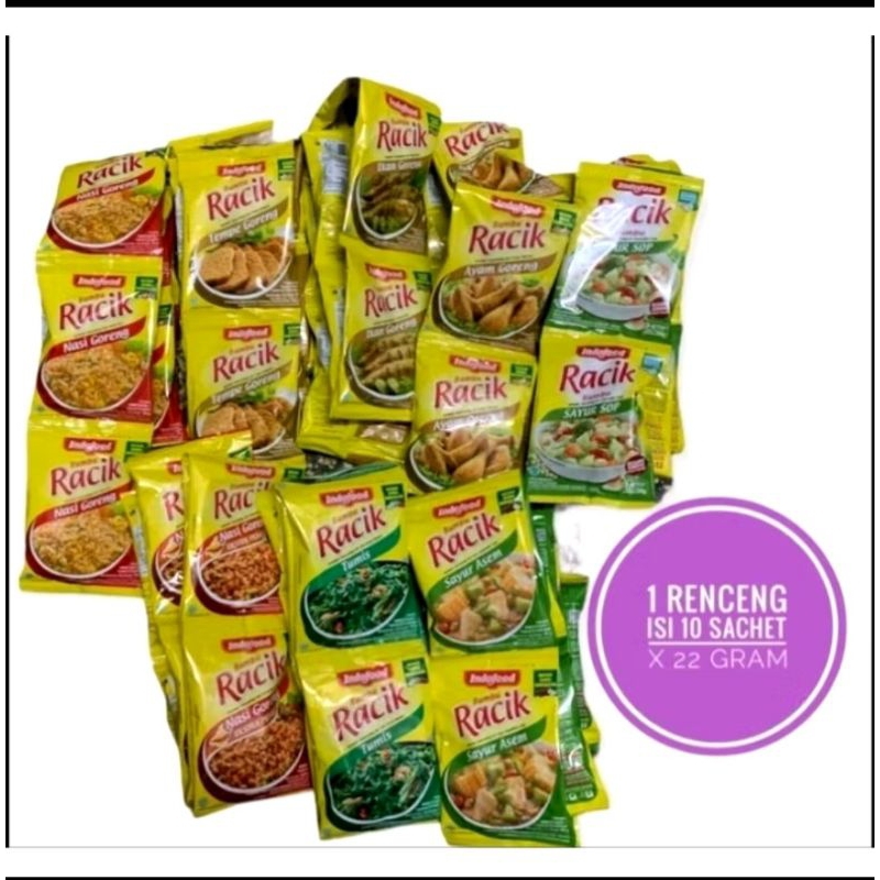 

Bumbu Racik indofood macam2 varian 1renceng isi 10.