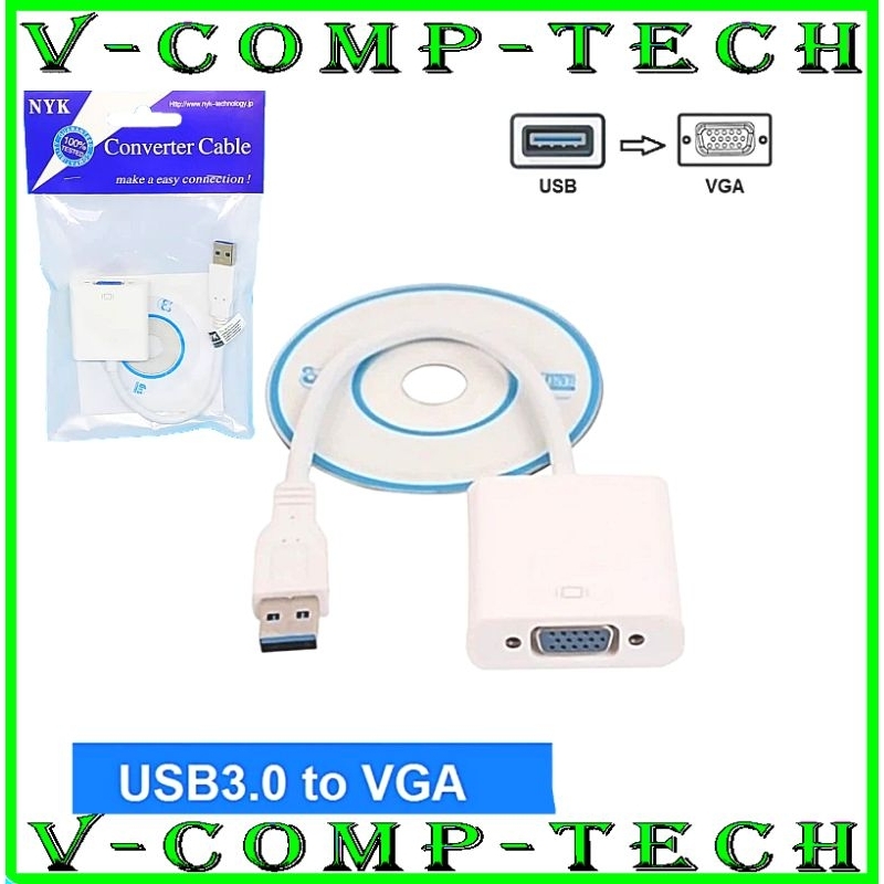 CONVERTER USB TO VGA FEMALE 3.0 NYK / CONVERTER USB 3.0 TO VGA