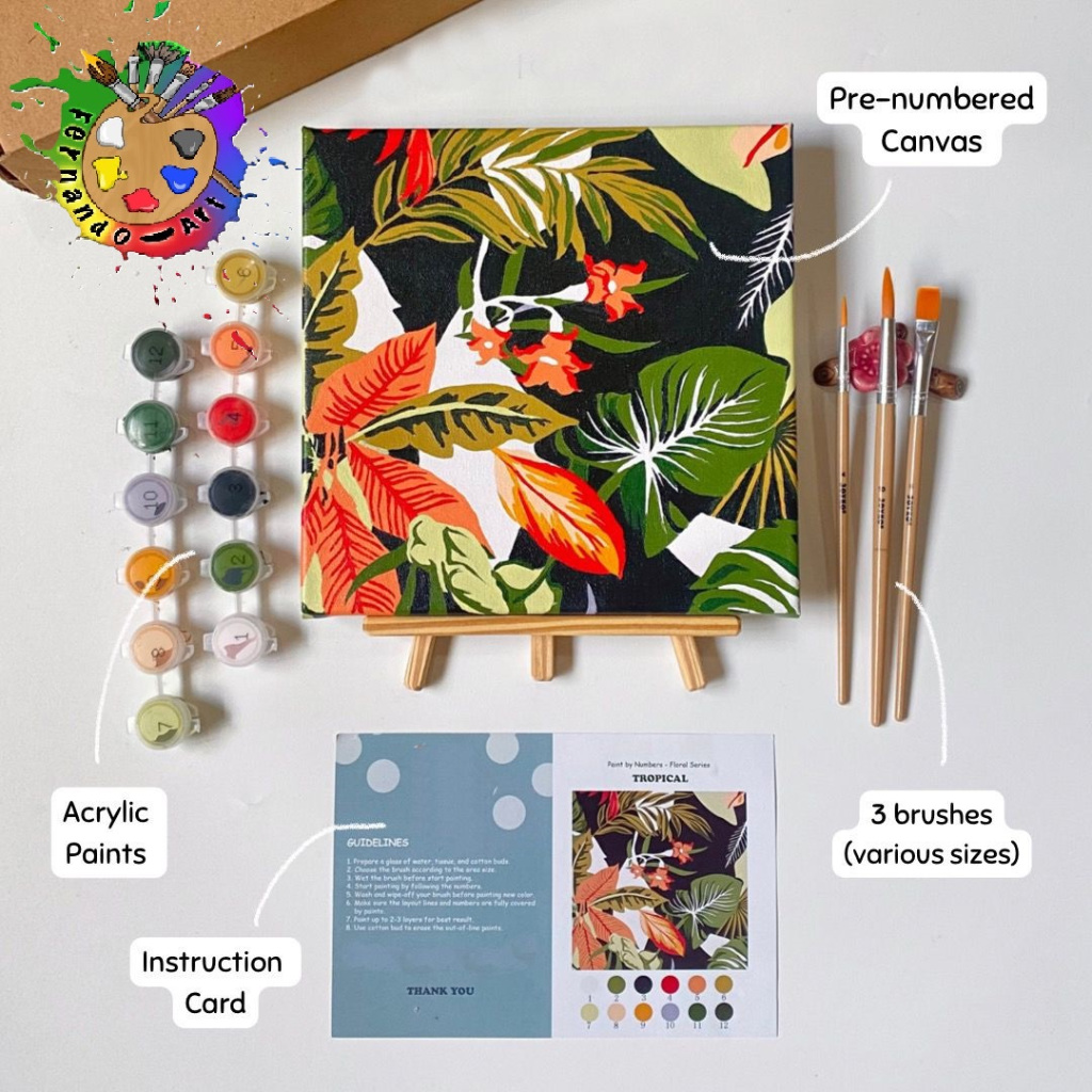 

Canvas PAINTING BY NUMBER Premium Class MELUKIS MEWARNAI KANVAS PRAKARYA ANAK - CANVAS UKURAN 20X20 CM