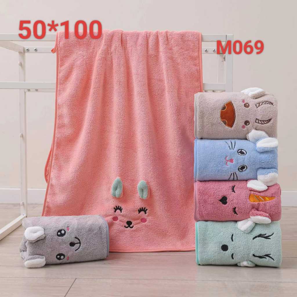 HANDUK MANDI ANAK MOTIF KUPING 50X100 HANDUK BAYI LEMBUT IMPORT