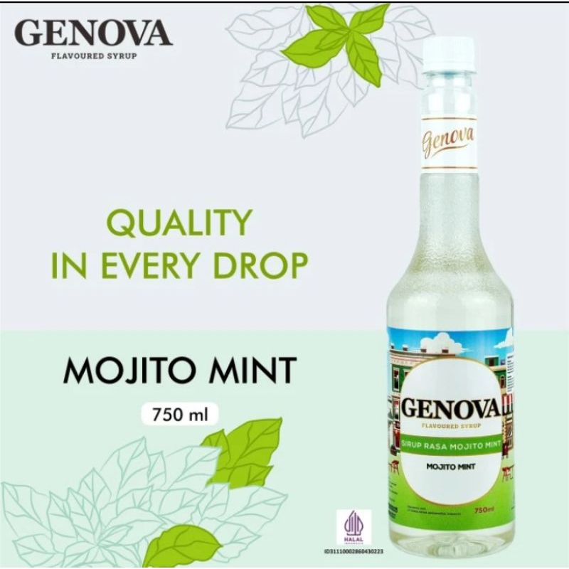 

Mojito mint Syrup Genova 750 ml - Sirup Genova Rasa daun mint - Genova Syrup