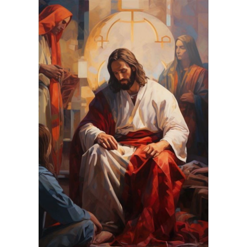 Poster Cetak Hiasan Dinding Jumbo Gambar Tuhan Yesus Uk 70 X 100 Cm Tanpa Bingkai
