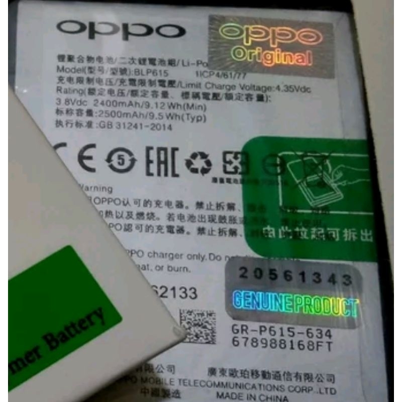 Blackpanda Oppo Blp915 Blp-915. Original 100% Genuine Battery Batre Baterai Oppo A57 2022 5G A17