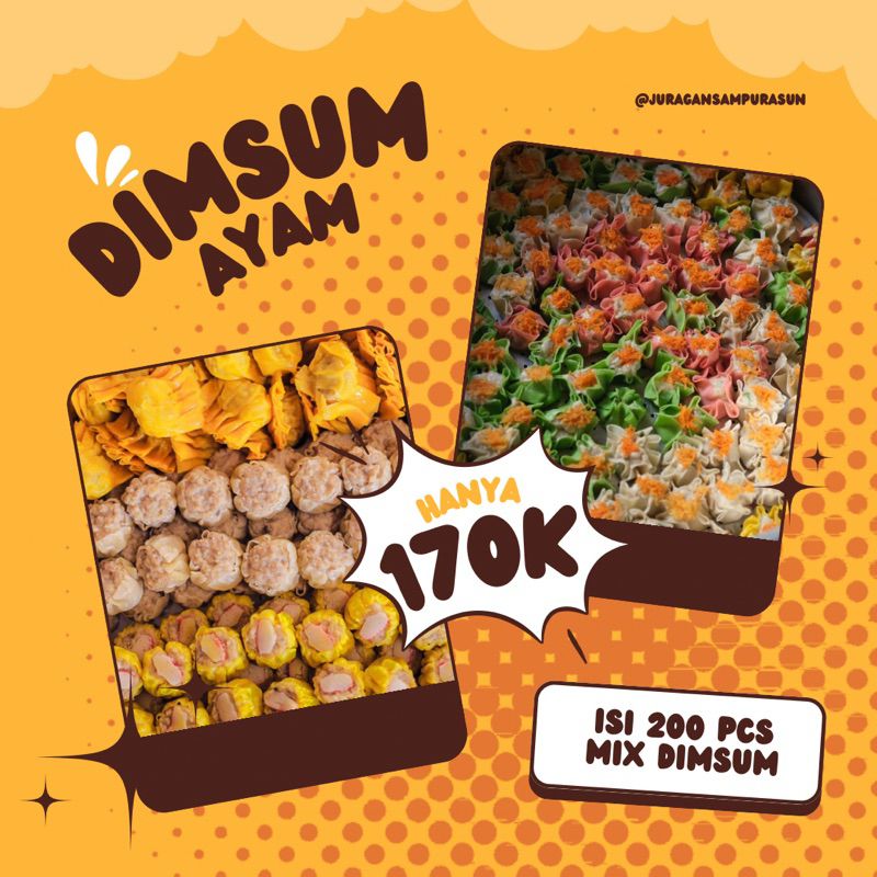 

Grosir Dimsum Ayam Seribuan Mix Toping Halal