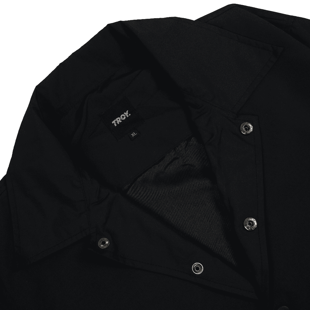 Troy Company Coach Jacket Black Circular - Jaket Pria Windbreaker Hitam WNN 2656