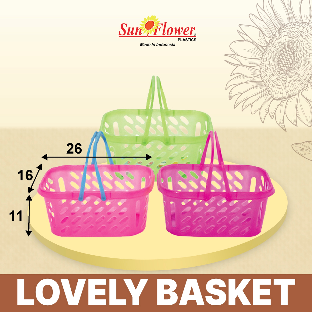 ( 6 pcs ) Keranjang Plastik Kecil / Keranjang Serbaguna / Keranjang Gantung / Keranjang Sabun / Love