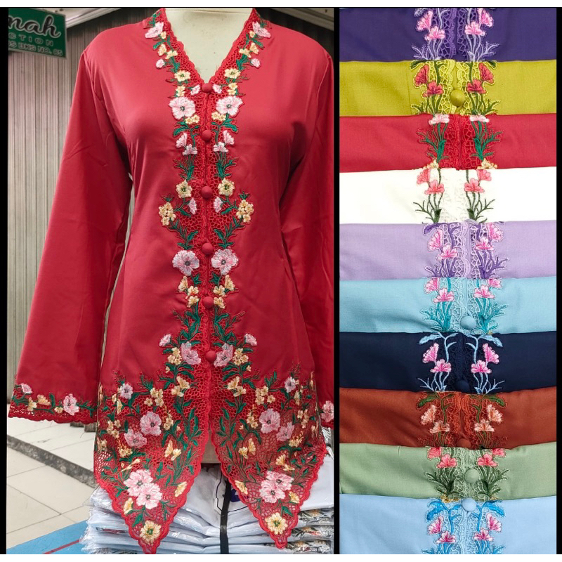 KEBAYA ENCIM BORDIR KATUN TOYOBO TANGAN PANJANG
