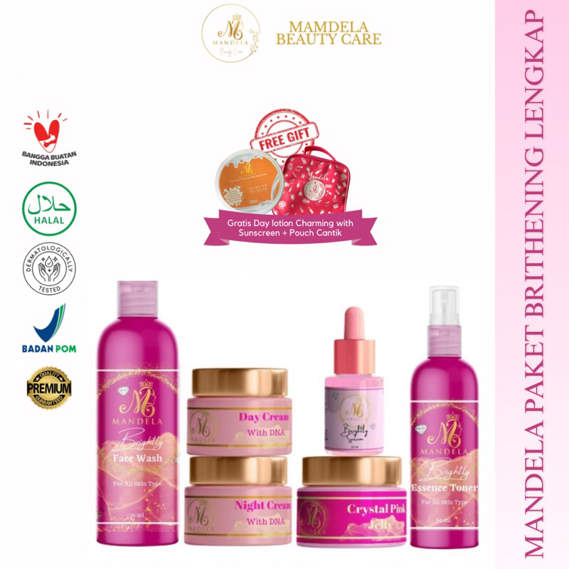 SKINCARE MBC BRIGHT || FREE GIFT Lotion! [6pcs + Free Lotion + Free Pouch] Mandela Paket Lengkap Bri