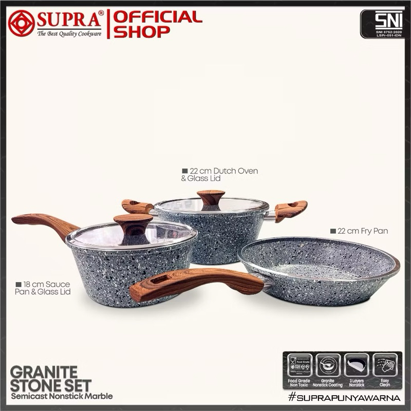 Panci set supra granite stone series 5pcs