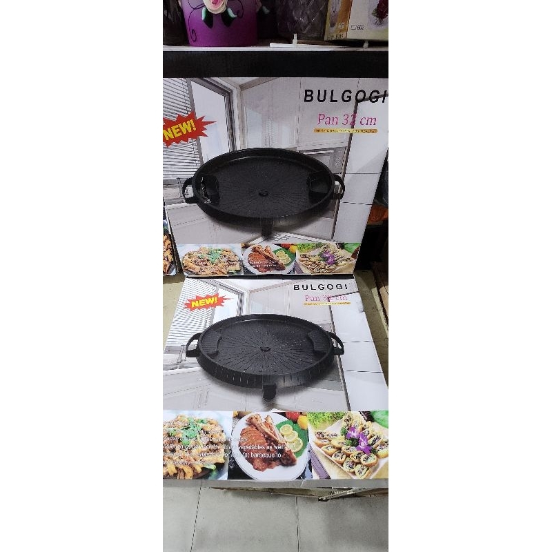 Bulgogi barbeque grill pan 32cm tanpa tutup kaca