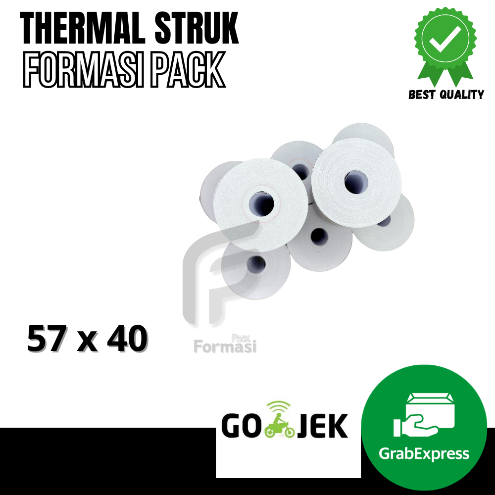 

KERTAS STRUK KASIR PAPER ROLL 57x40 KASIR EDC, KASIR PRINTER MINI BLUETOOTH 57MM CORELESS