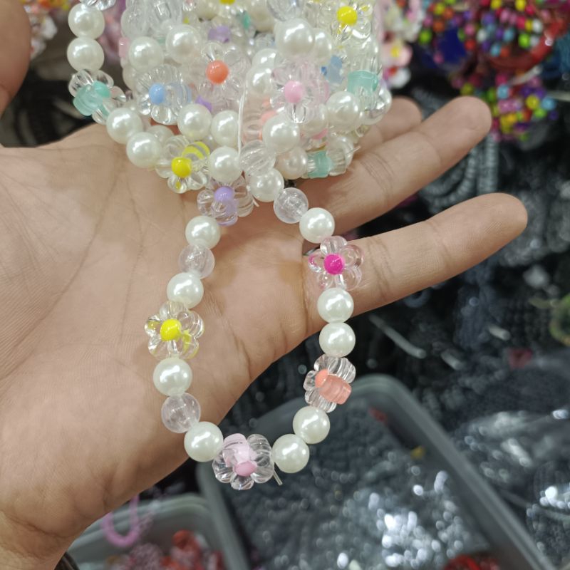 Grosir Gelang Mote Manik Manik Bunga Terbaru | isi12Pcs