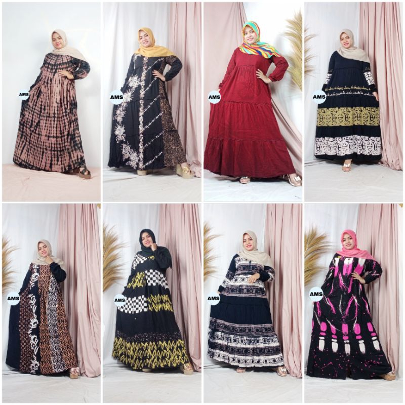 Gamis Twill Ori Tebal Premium Daster Twil Abstrak Panjang Batik Pekalongan Tuwil Ory Tuil Terbaru