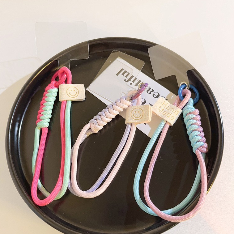 Tali HP String Gantungan Tali Pergelangan Tangan Dikepang Rantai Ponsel Antihilang Casing HP Warna K