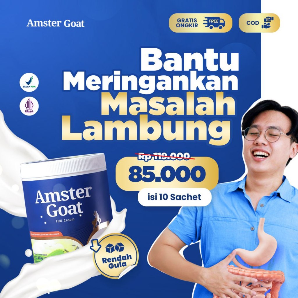 

Amstergoat - Susu Kambing Bubuk Isi 10 Sachet - Membantu Masalah Pencernaan dan Sembelit