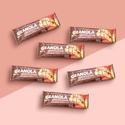 

[BUNDLE 6pcs dan 12pcs] Dapur Cokelat - Granola Nuts & Chocolate Bar 26gr | Snack Cemilan Sehat Cokelat dan Kacang-kacangan