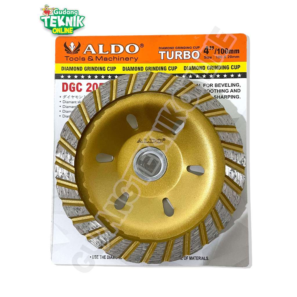 ALDO Diamond Cup Grinding Wheel 4" ALDO TURBO DGC 205 / Mata Gerinda Poles Granit Granite Beton Pole