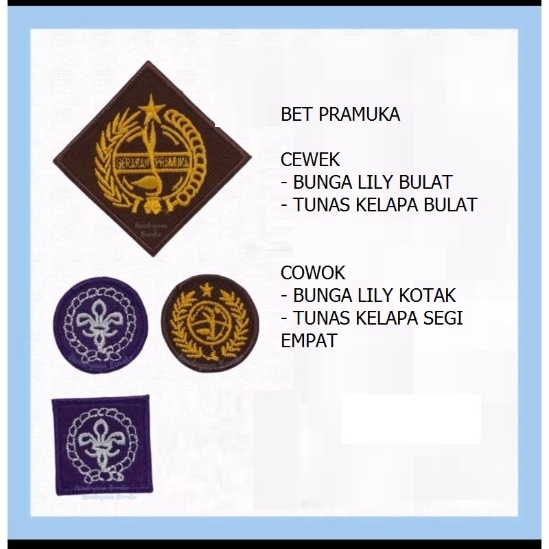 ATRIBUT PRAMUKA /BET PRAMUKA BUNGA LILY DAN TUNAS CEWE/COWO.