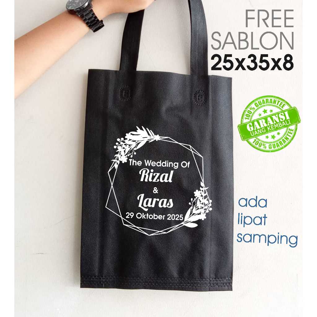 

mamisouv | Tas Goodiebag Spunbond 25x35x8 Custom FREE SABLON Wedding Haji Umroh Selamatan Promosi