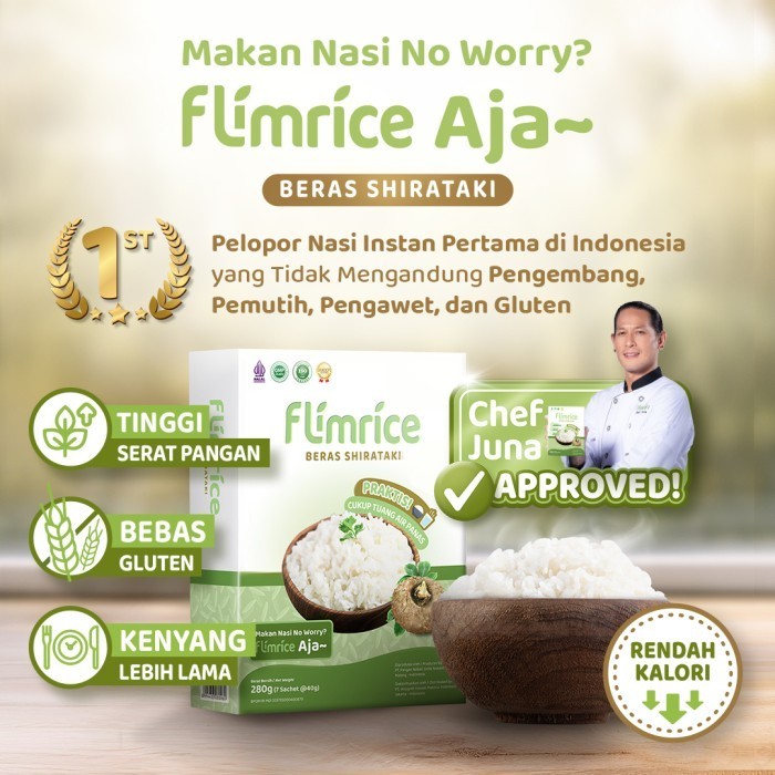 

[New Launch] Flimrice Nasi Shirataki (Nasi Diet) - 1 box isi 7 sachet ♣
