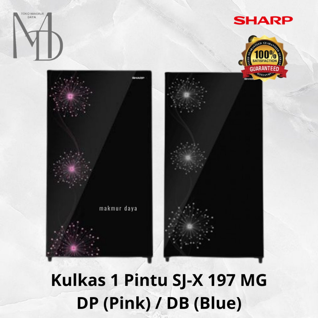 Kulkas 1 Pintu Sharp SJ-X197MG / SJX 197 MG Lemari ES 197MG SJ-X 197-MG DP / DB / Double Freezer