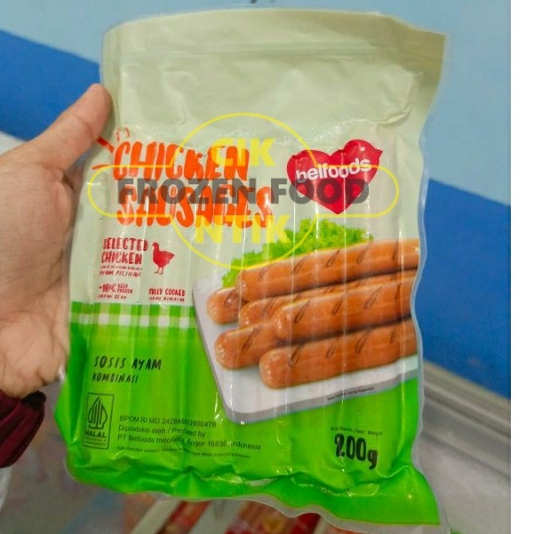 

belfood sosis 200 gram Chicken sausages Frozen food cik ntik Jambi cemilan jajanan seblak korea jepang