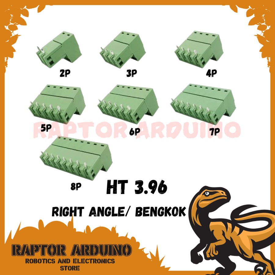konektor green HT3.96mm 3p Tekuk L terminal block connector HT396 pair